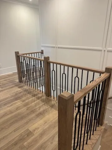 a view of entryway with wooden floor