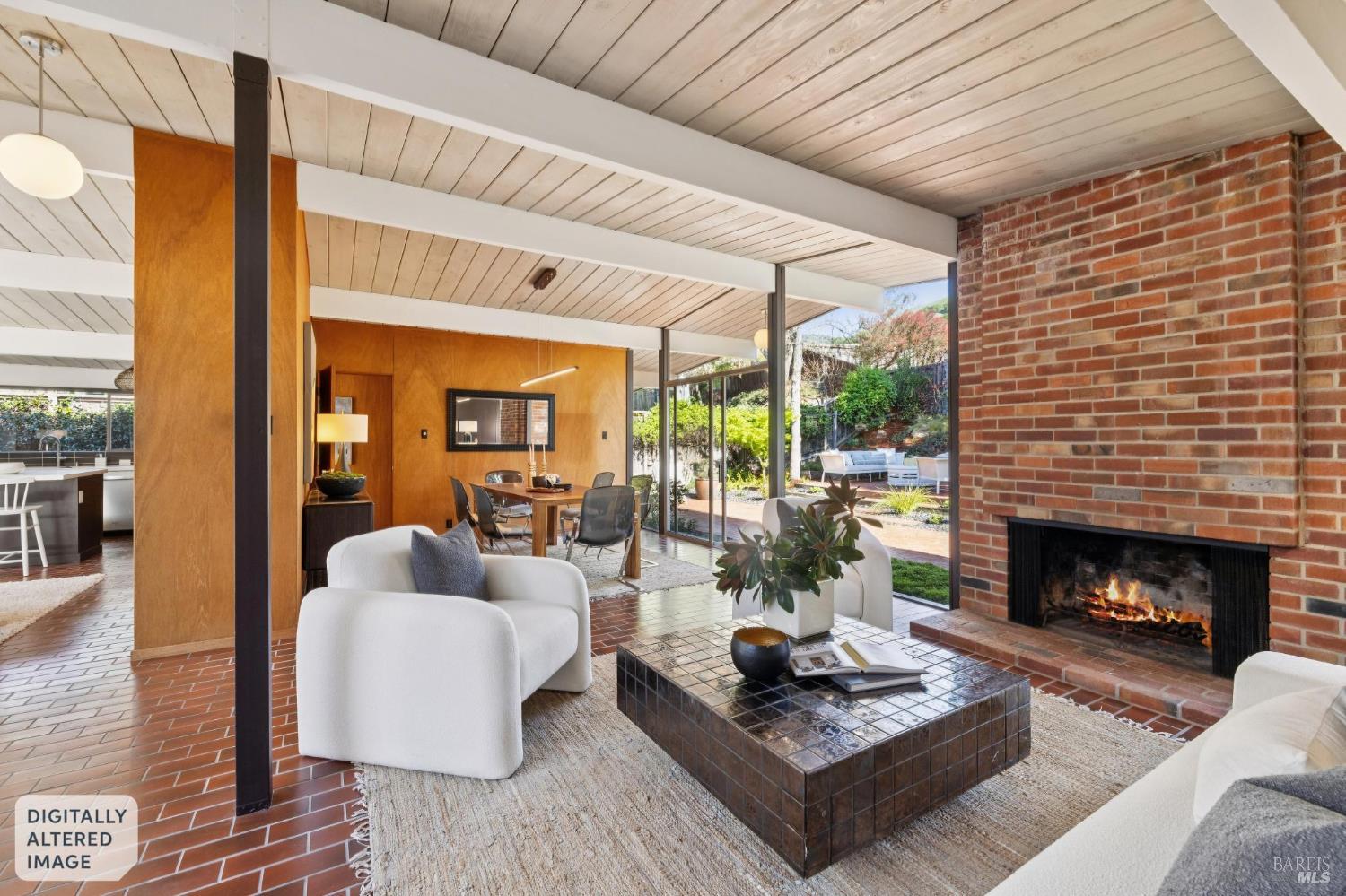 1200 Idylberry Road San Rafael, CA 94903 - Photo 11 of 58 a living room with furniture and a fireplace