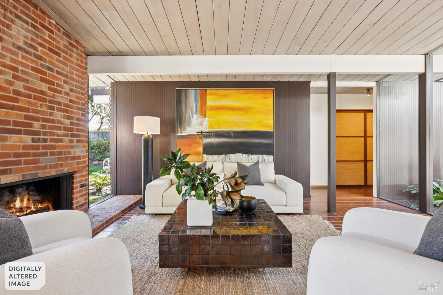 1200 Idylberry Road San Rafael, CA 94903 - Photo 13 of 58 a living room with furniture and a fireplace