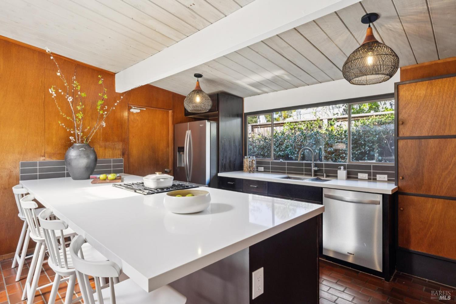 1200 Idylberry Road San Rafael, CA 94903 - Photo 24 of 58 a kitchen with stainless steel appliances wooden floor and large windows