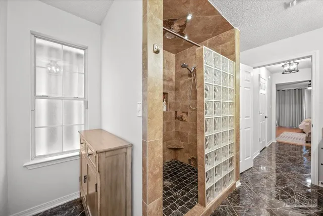 a bathroom with a shower