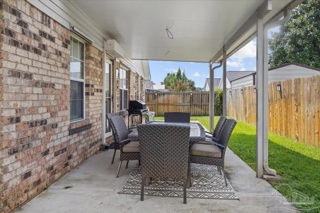 a view of an outdoor seating area