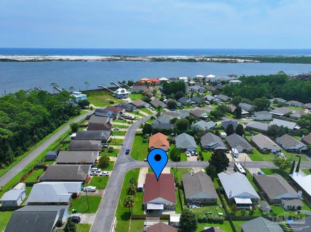 an aerial view of multiple house