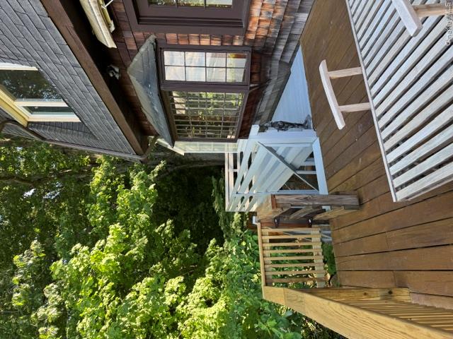 45 Upper Ritie Street Piermont, NY 10968 - Photo 14 of 28 Deck off Great Room with stairs to yard & walkway around house to back porch...all facing river.