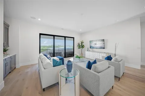 a balcony with furniture