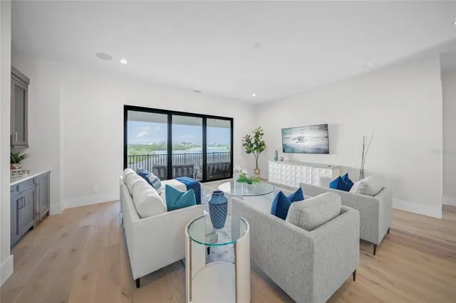 a balcony with furniture