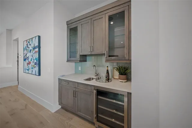 a view of a terrace with sky view