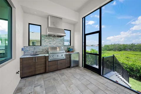 a view of a park with swings and slides