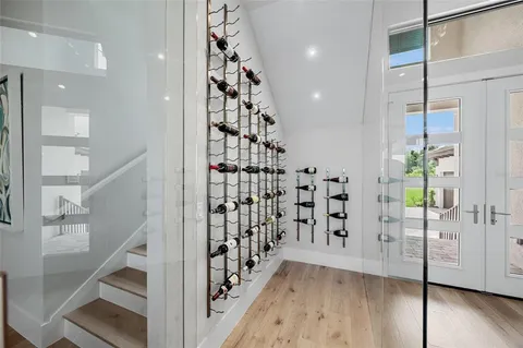 a view of entryway with wooden floor