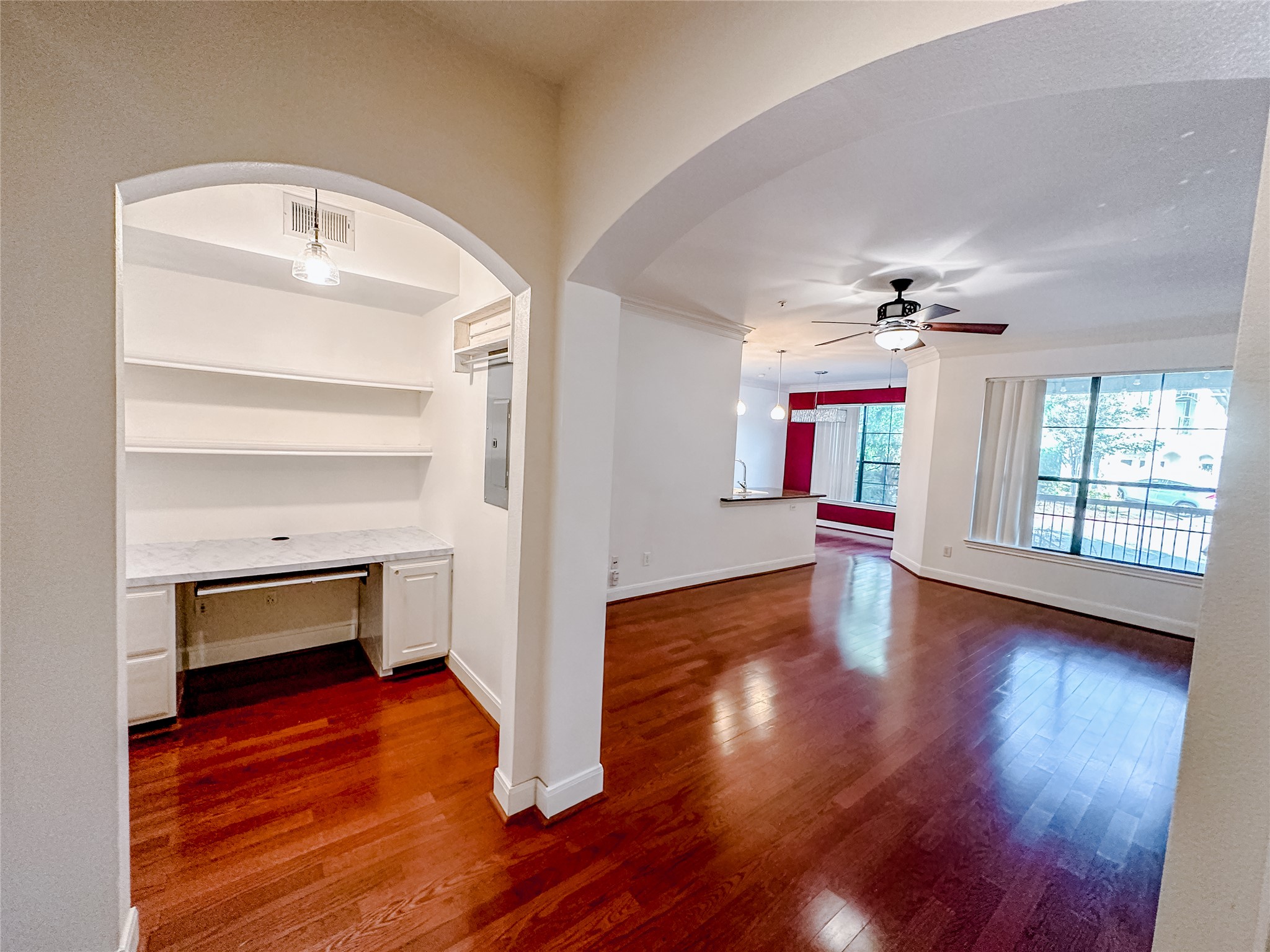 7701 Rialto Boulevard, Unit 1122 Austin, TX 78735 - Photo 1 of 24 Living room with wood flooring throughout