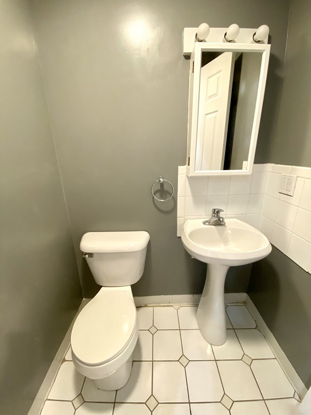 3131 South Benson Street, Unit 10 Chicago, IL 60608 - Photo 8 of 17 a bathroom with a sink toilet and mirror