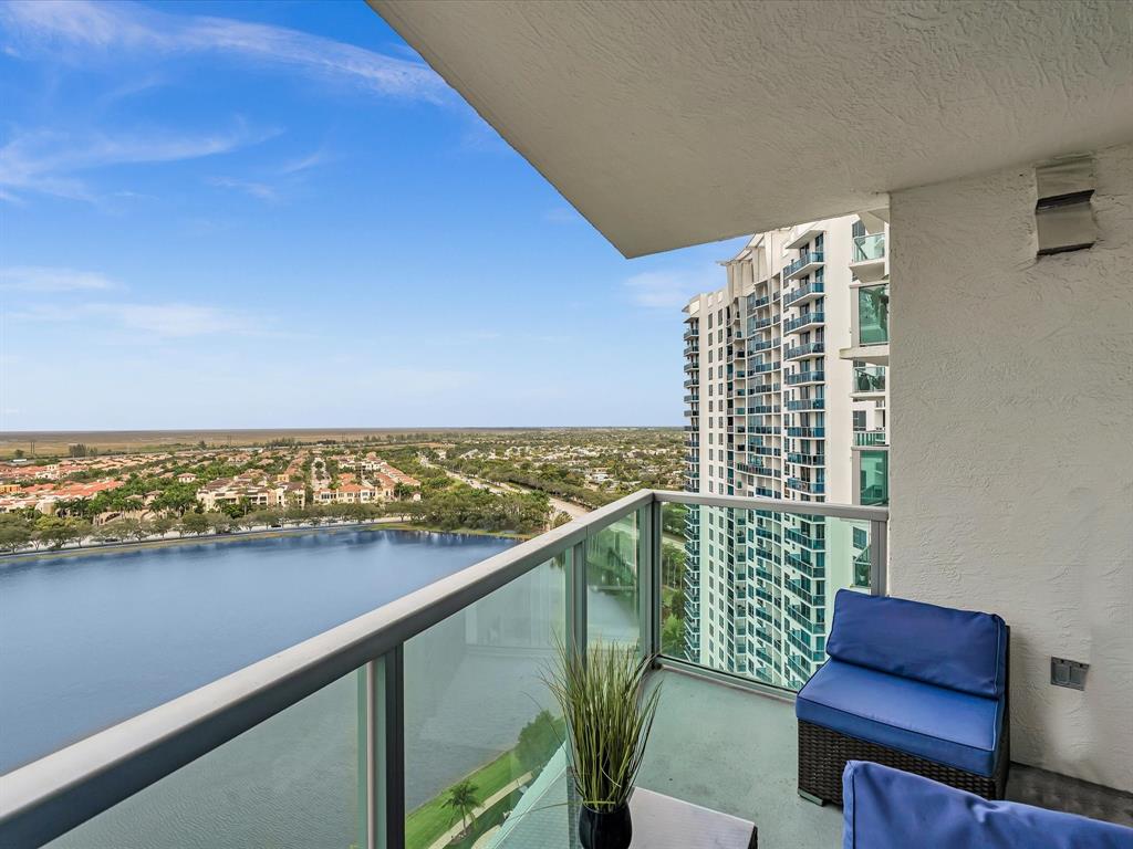2681 North Flamingo Road, Unit 2104S Fort Lauderdale, FL 33323 - Photo 27 of 99 a view of balcony with outdoor seating and city view