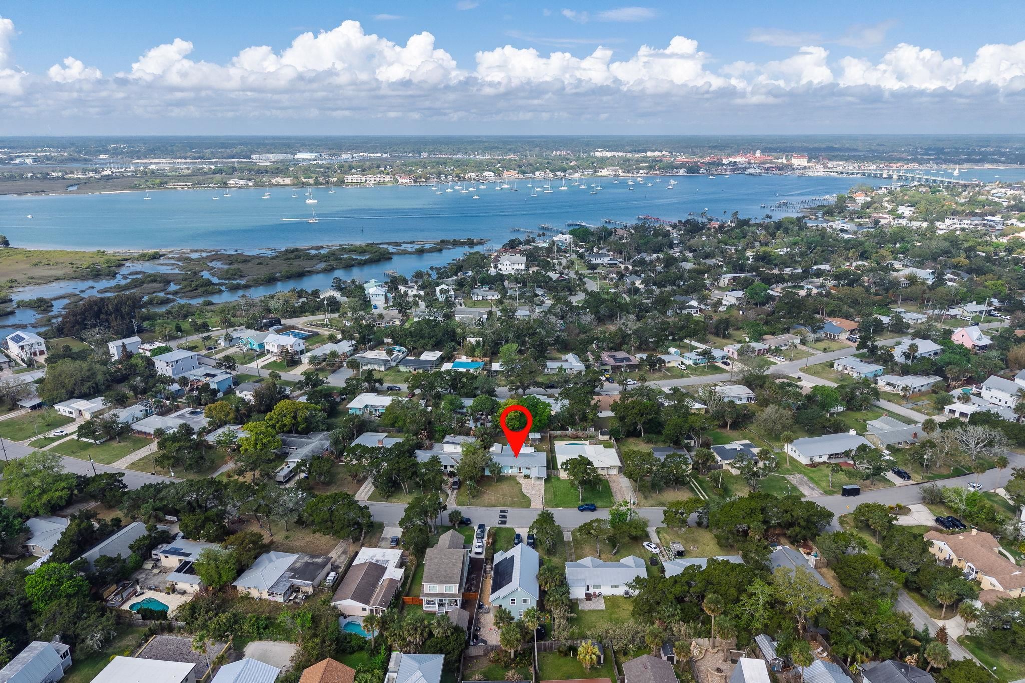 119 Menendez Road St. Augustine, FL 32080 - Photo 31 of 40 an aerial view of city and lake