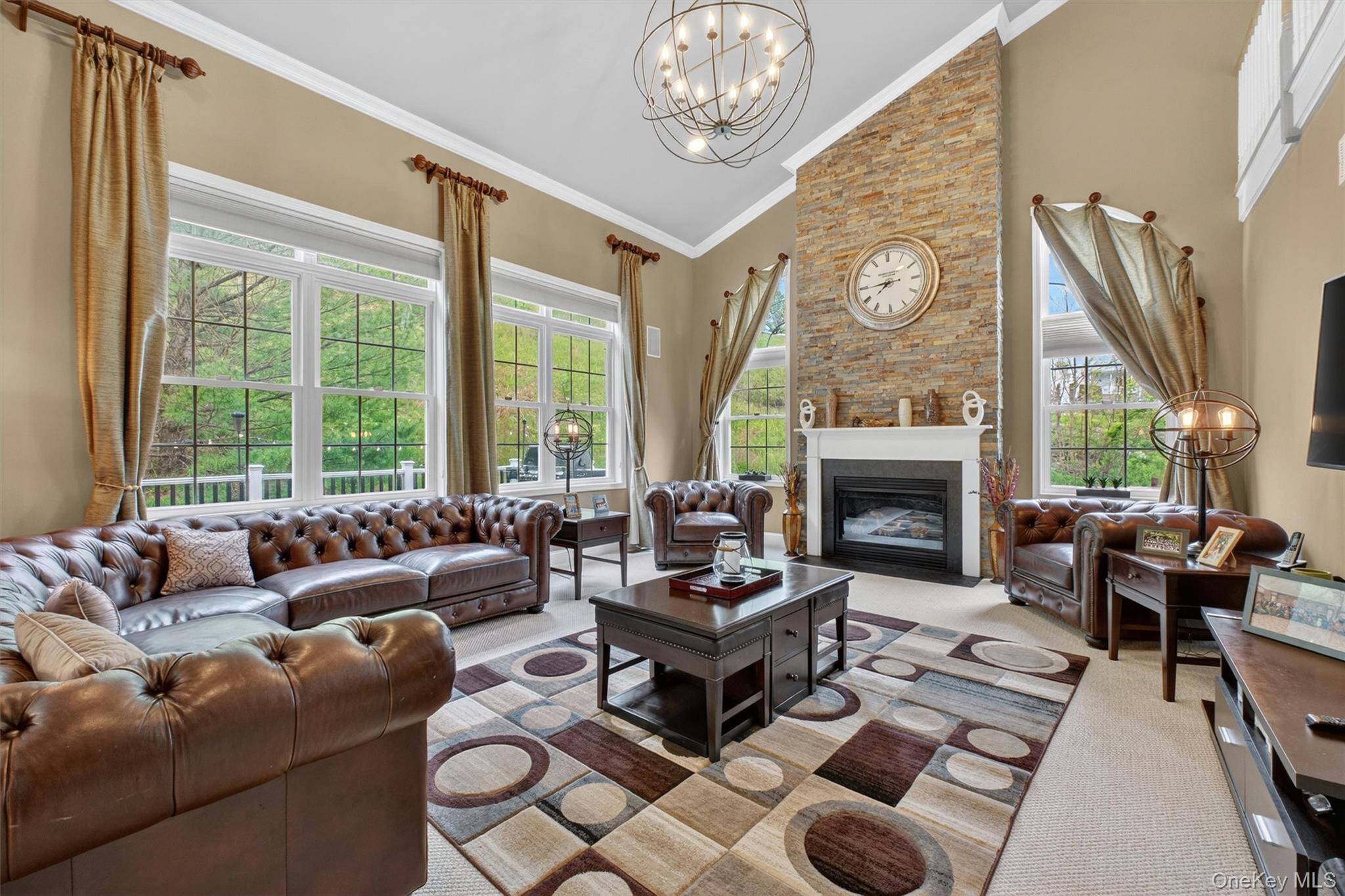 219 Country Club Road Hopewell Junction, NY 12533 - Photo 6 of 49 a living room with furniture a fireplace and a large window