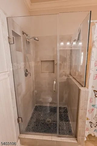 a bathroom with a shower