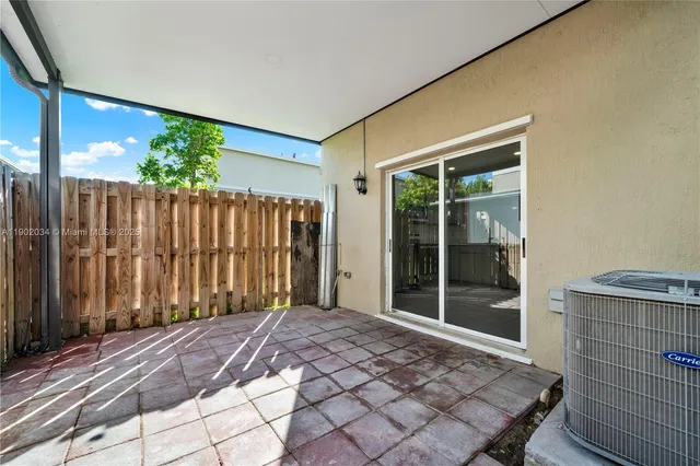 a view of a balcony with an outdoor space