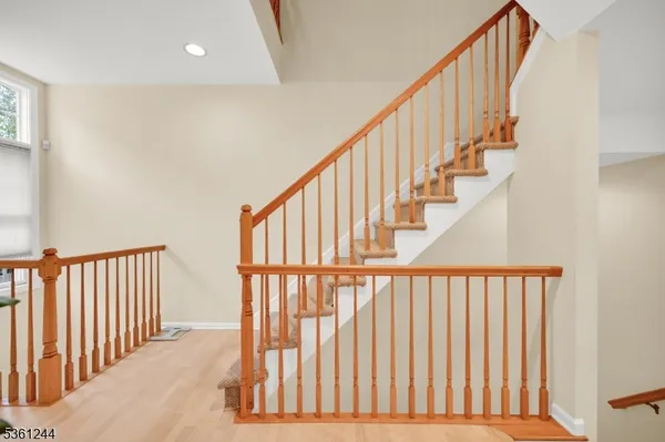 a view of a hallway and stairs
