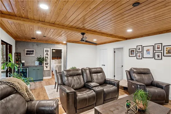 a living room with furniture