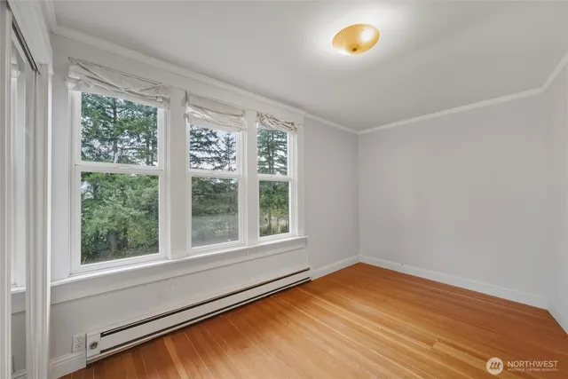 an empty room with a window