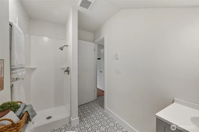 a bathroom with a shower