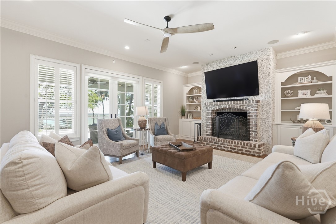 2024 Walthour Road Savannah, GA 31410 - Photo 2 of 46 Living room with built in, doors to porch