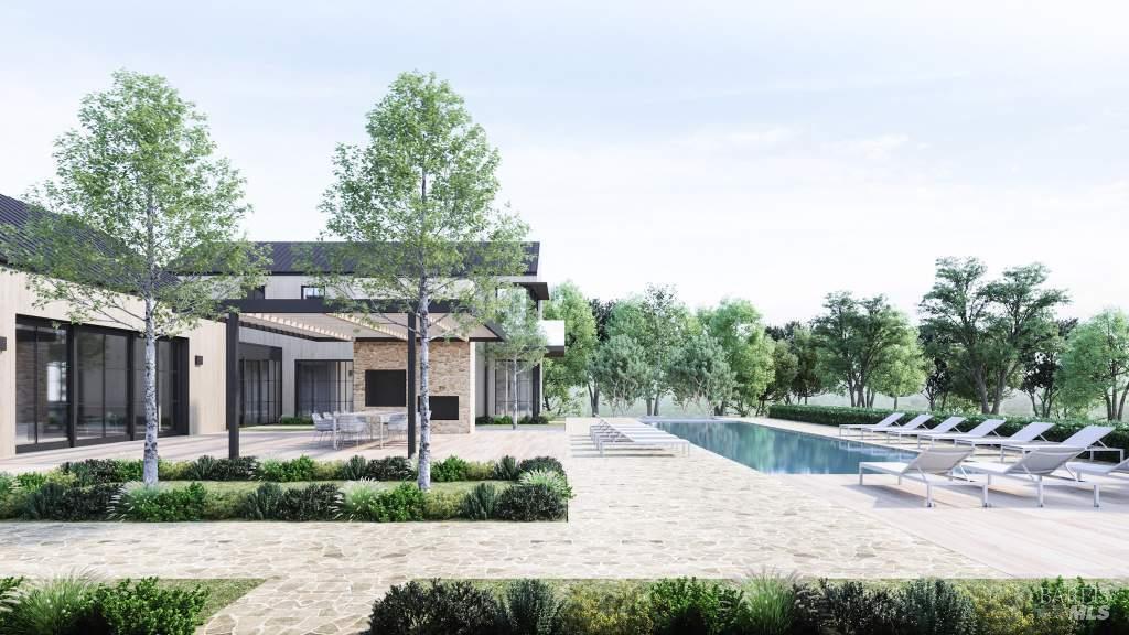 1145 Ragatz Lane Napa, CA 94558 - Photo 9 of 23 Rendering of pool and back yard of proposed house.