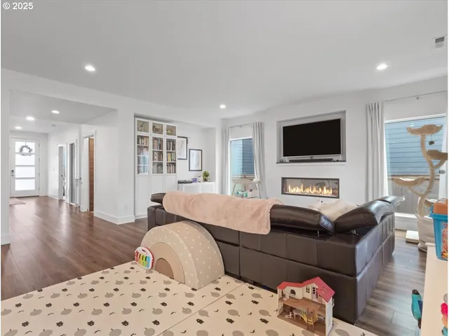 a living room with furniture