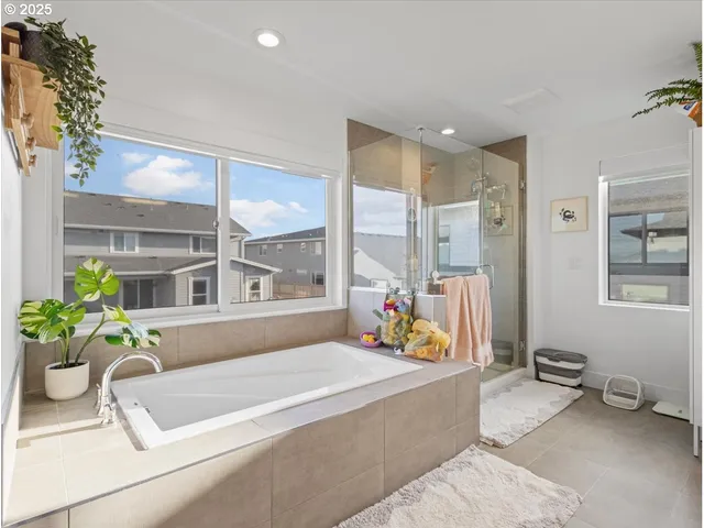 a living room with a large window