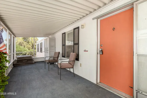 a outdoor space with patio furniture