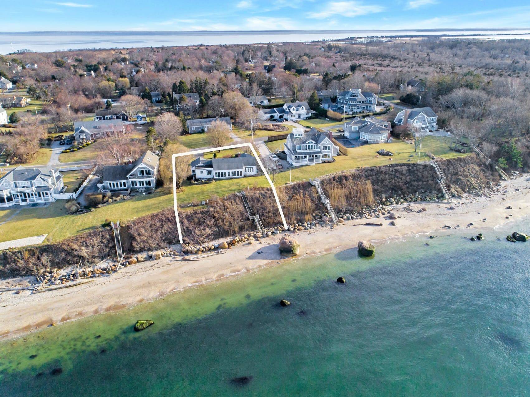 335 Sound View Road Orient, NY 11957 - Photo 10 of 22 an aerial view of a swimming pool and outdoor space