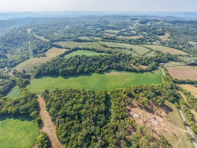 a view of a lush green field