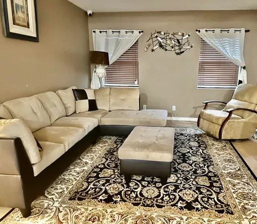 a living room with furniture