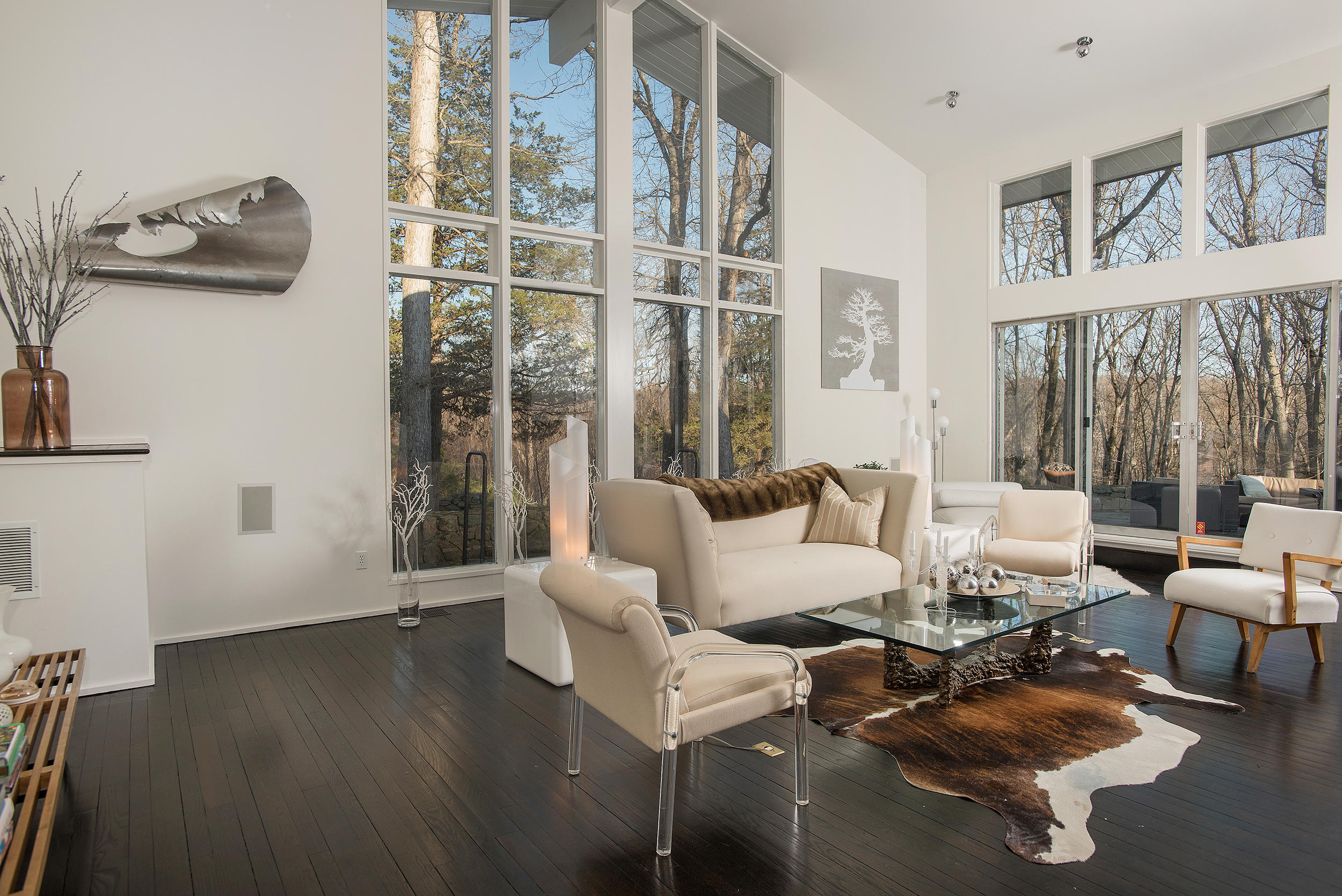46 Benedict Hill Road New Canaan, CT 06840 - Photo 2 of 50 a living room with furniture and a floor to ceiling window