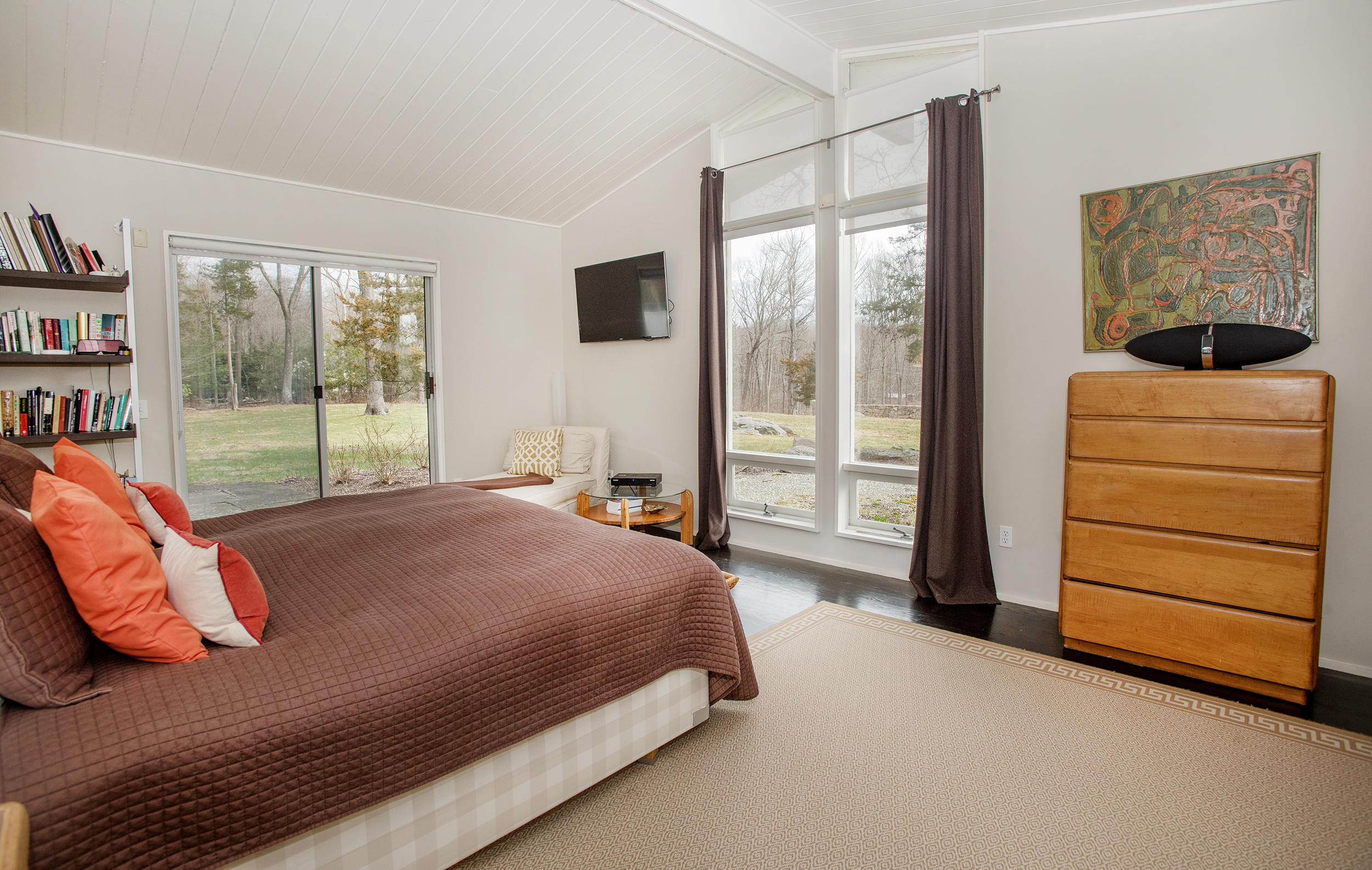 46 Benedict Hill Road New Canaan, CT 06840 - Photo 18 of 50 a bedroom with a bed and large window