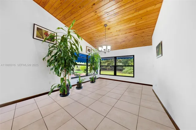 a view of backyard with potted plants