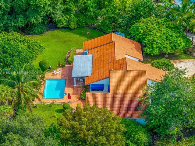 an aerial view of a house