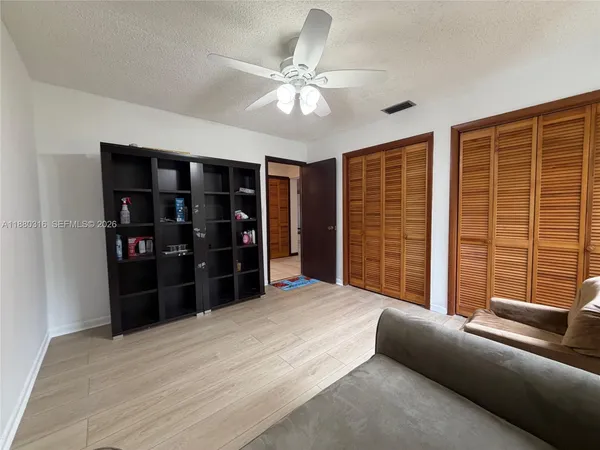 a view of a trees in a yard