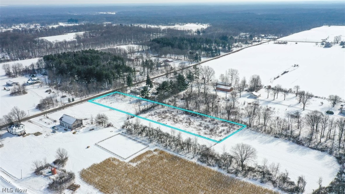 Stanley Road Windham, OH 44288 - Photo 9 of 17 Snowy aerial view featuring property parcel outlined