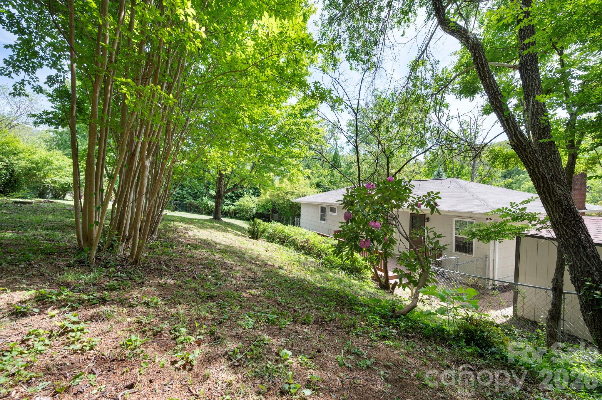 34 Wolfe Cove Road Asheville, NC 28804 - Photo 37 of 42 a backyard of a house with lots of green space