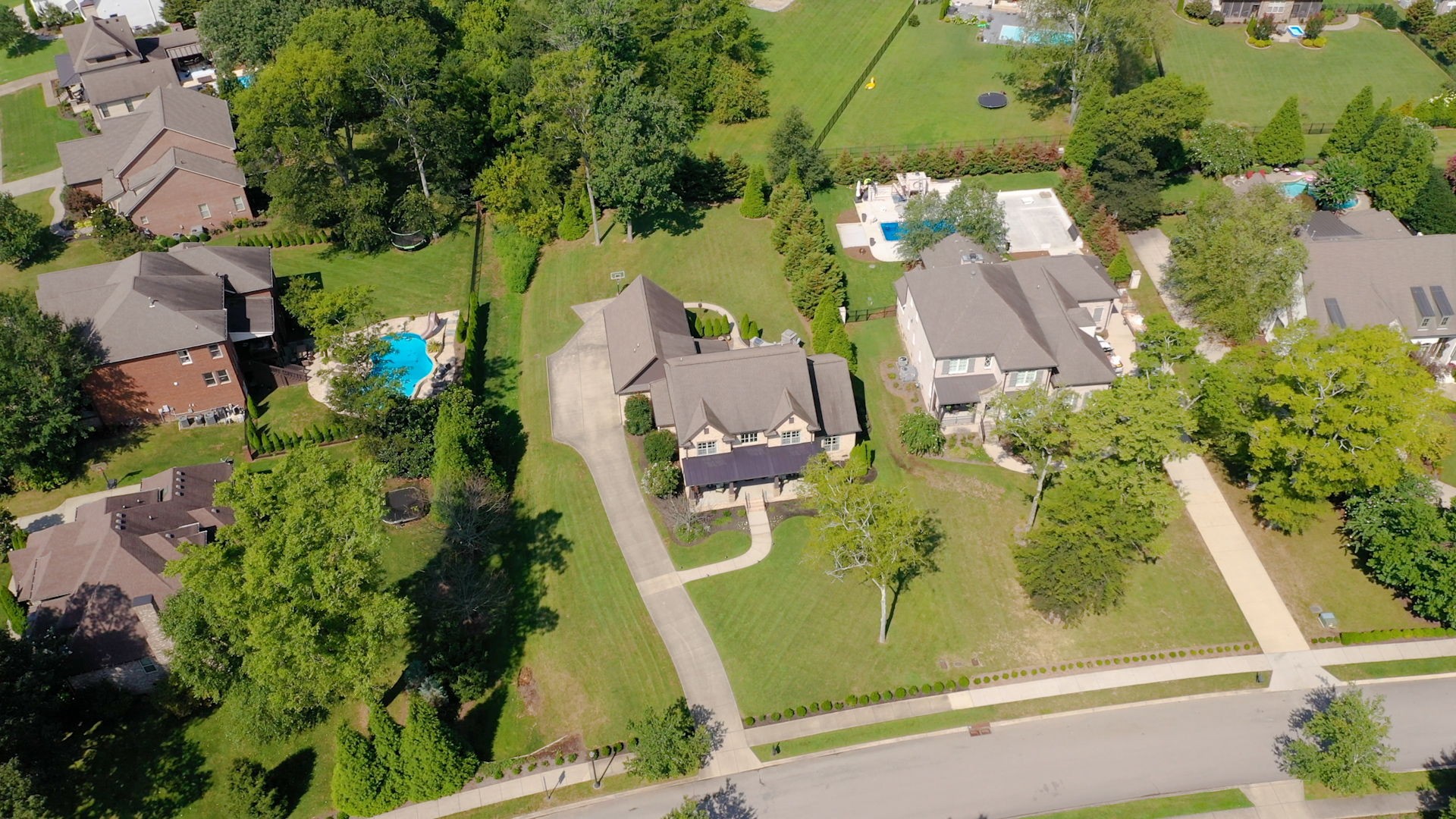 2667 Sporting Hill Bridge Road Thompson's Station, TN 37179 - Photo 37 of 42 an aerial view of a house with a garden