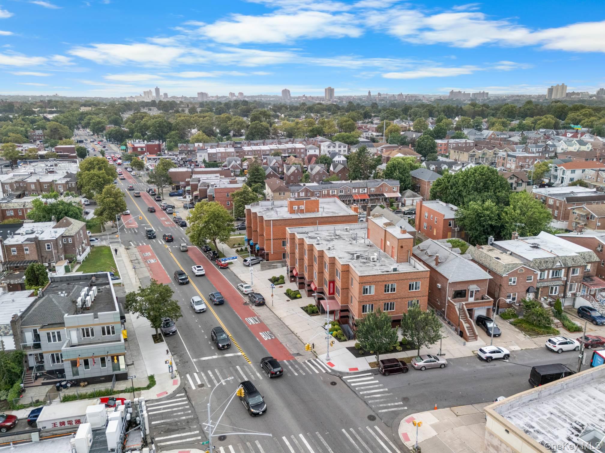 58-04 Main Street, Unit 1A Queens, NY 11355 - Photo 7 of 13 Aerial view of city skyline