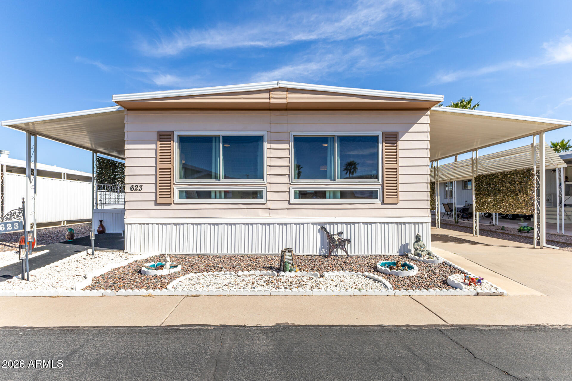 a front view of a house