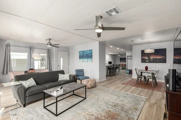 a view of a house with wooden flooring