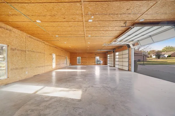 a view of a indoor garage