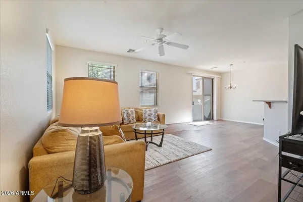 a living room with furniture