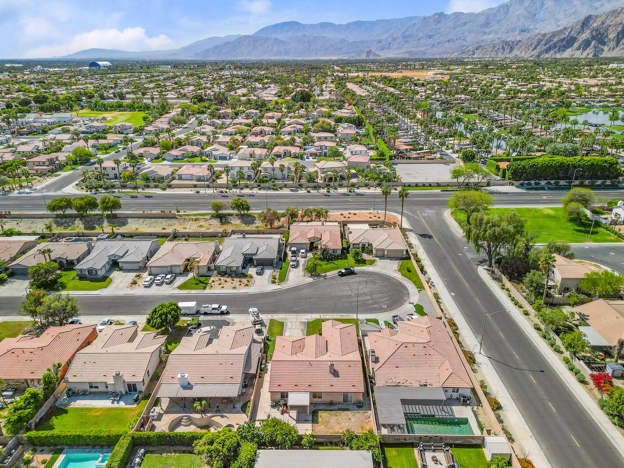 80722 Diamondback Trail Indio, CA 92201 - Photo 8 of 38 view of a city with lots of residential buildings ocean and mountain view in back