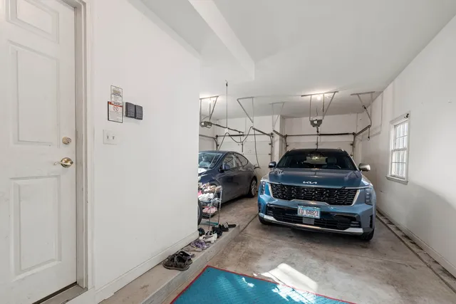 a car parked in a garage