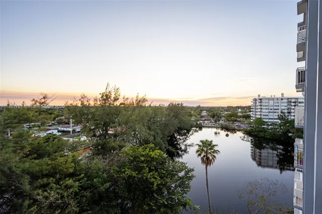 a view of lake and city