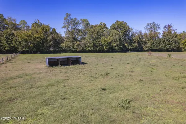 a view of a yard with swimming pool