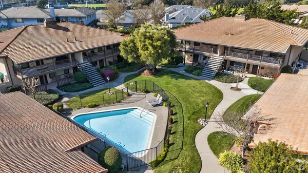 an aerial view of multiple house
